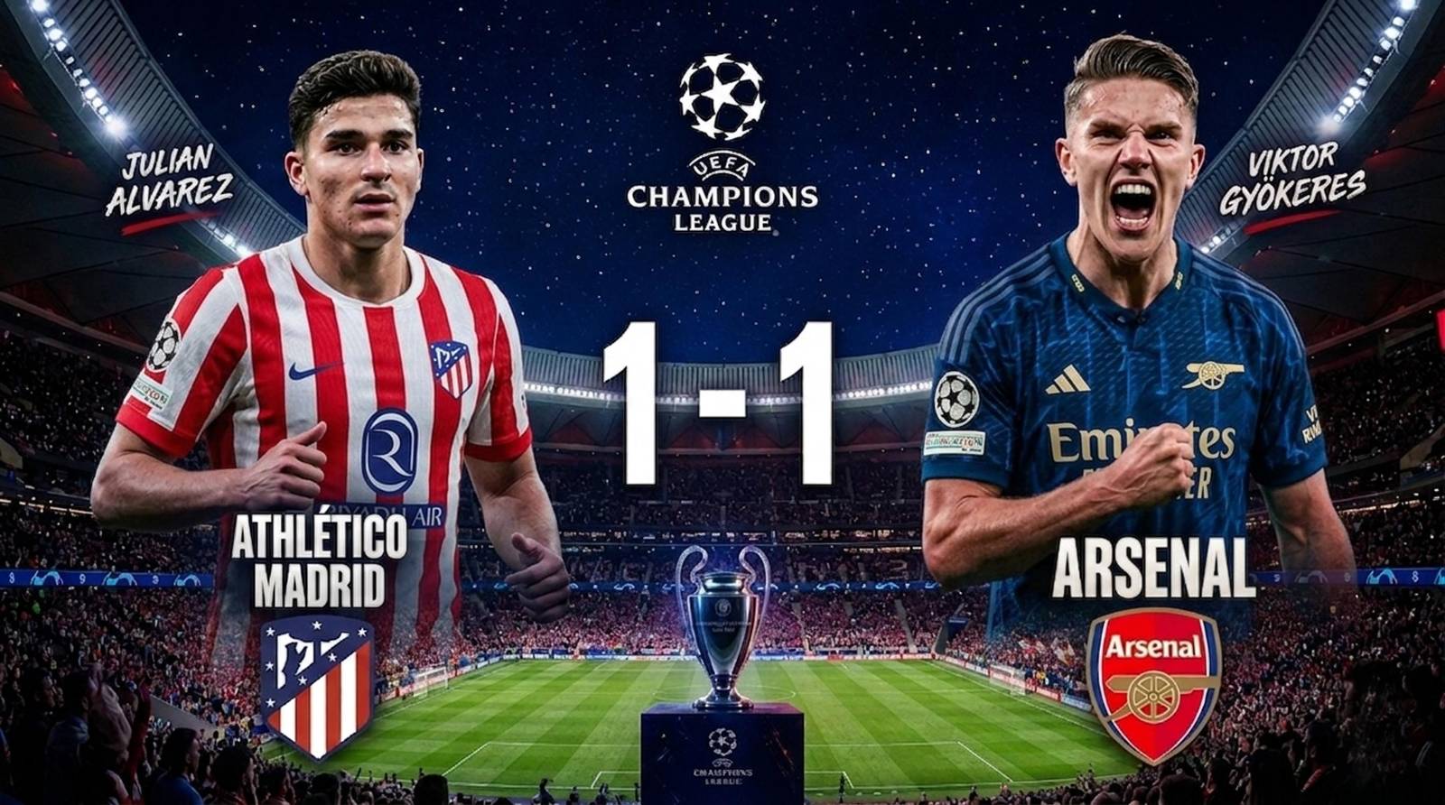 Ligue des champions : l&rsquo;Atlético de Madrid et Arsenal se neutralisent lors de la demi-finale aller