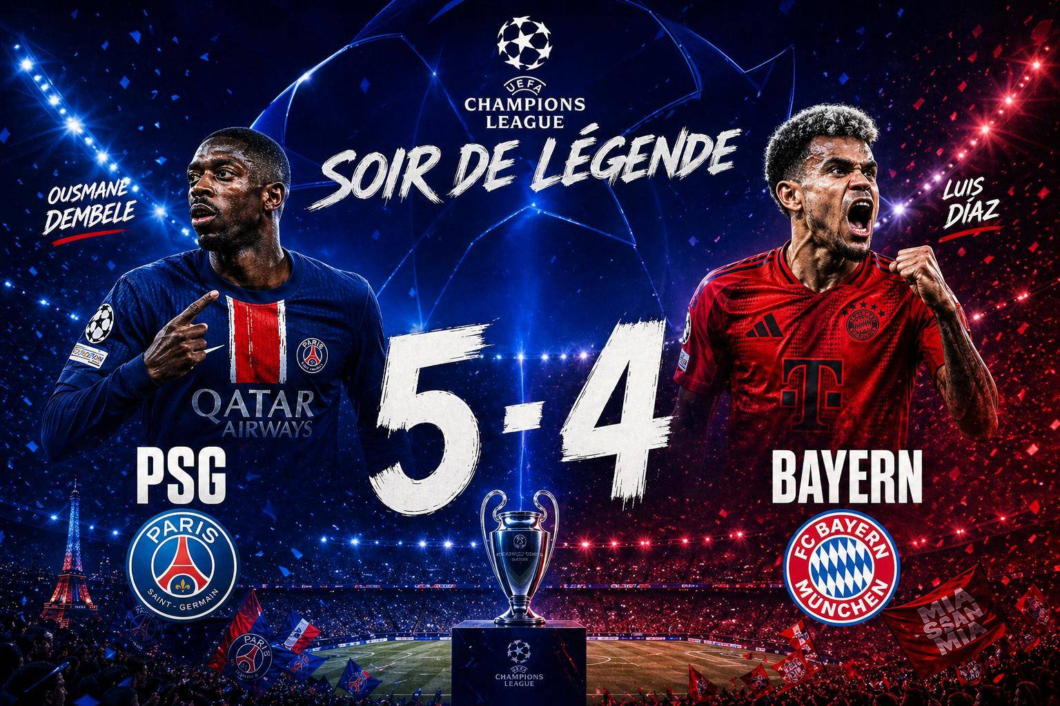 Le Paris Saint-Germain domine le Bayern Munich après un festival de buts