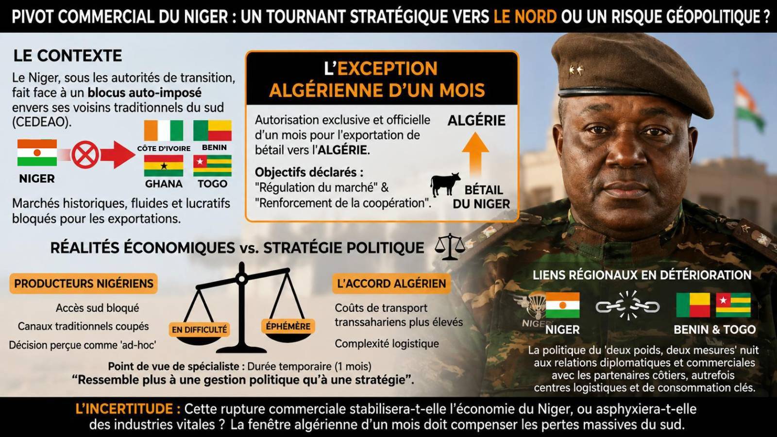 Niger : une ouverture commerciale vers l&rsquo;Algérie pour contourner les blocages régionaux