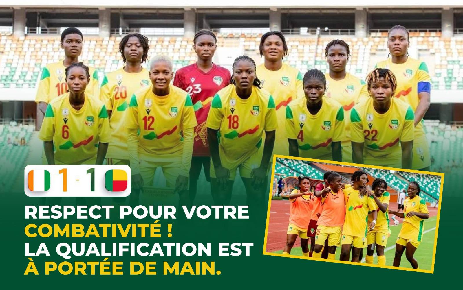 Les Amazones du Bénin tiennent tête à la Côte d&rsquo;Ivoire à Abidjan