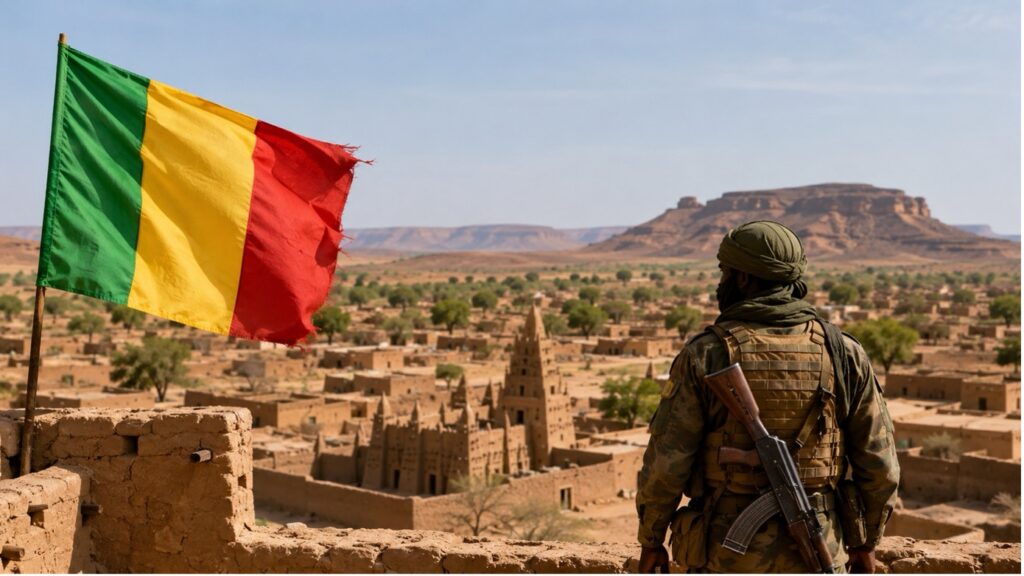 Drapeau du Mali flottant