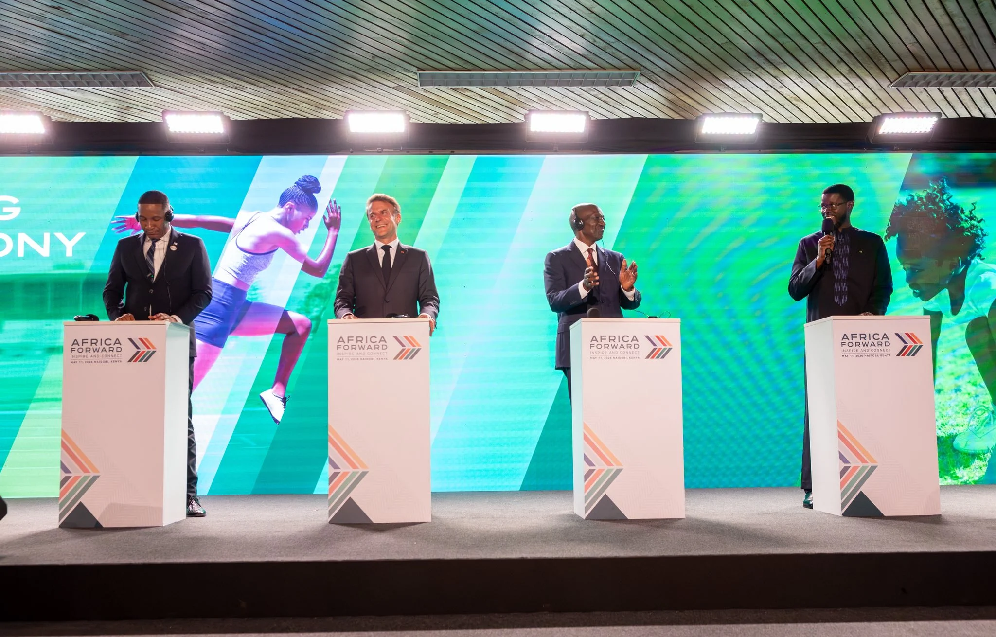Le président Bassirou Diomaye Faye lors d'un discours au Sommet Africa Forward