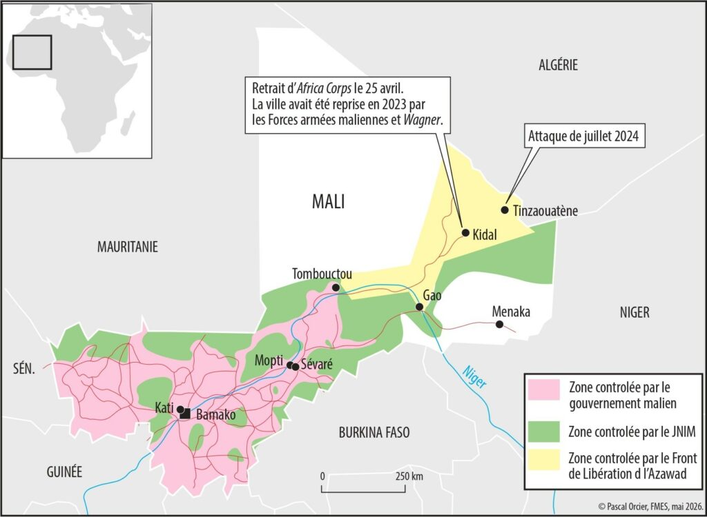 Illustration de la crise sécuritaire au Mali avec des soldats et des véhicules