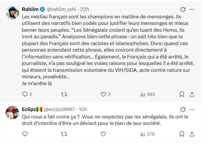 Graphique illustrant les réactions autour du reportage