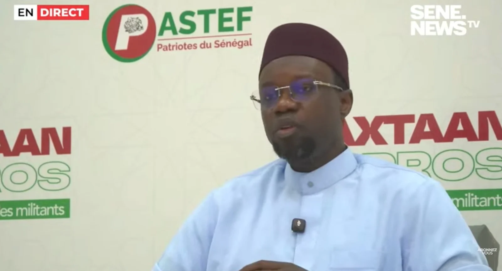 Ousmane Sonko lors d'un discours politique