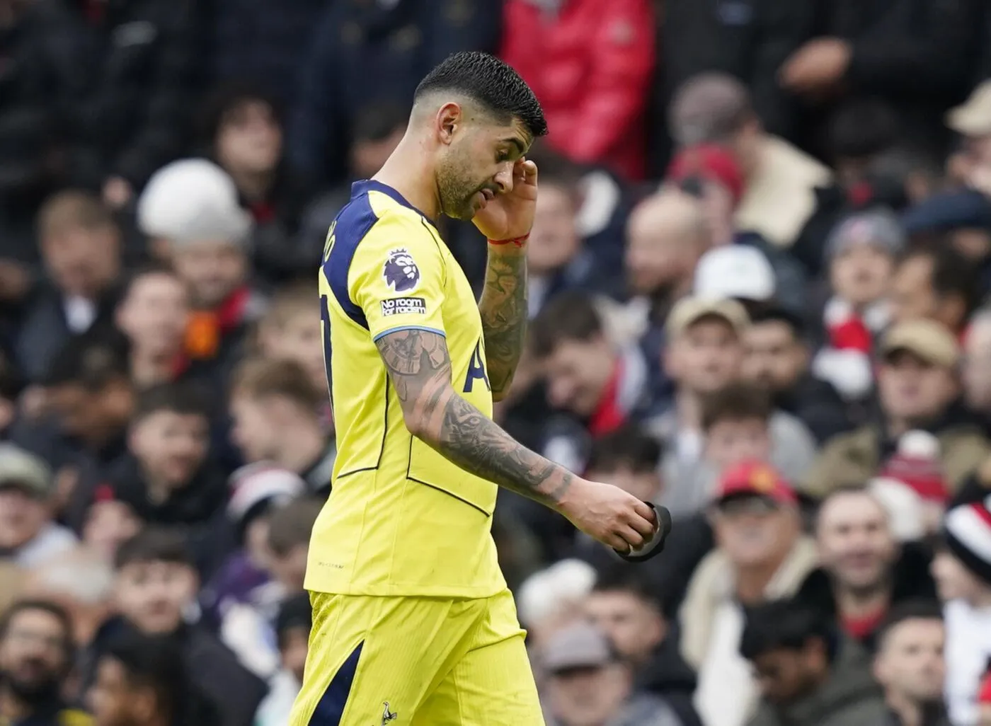 Cristian Romero, défenseur argentin de Tottenham, en action