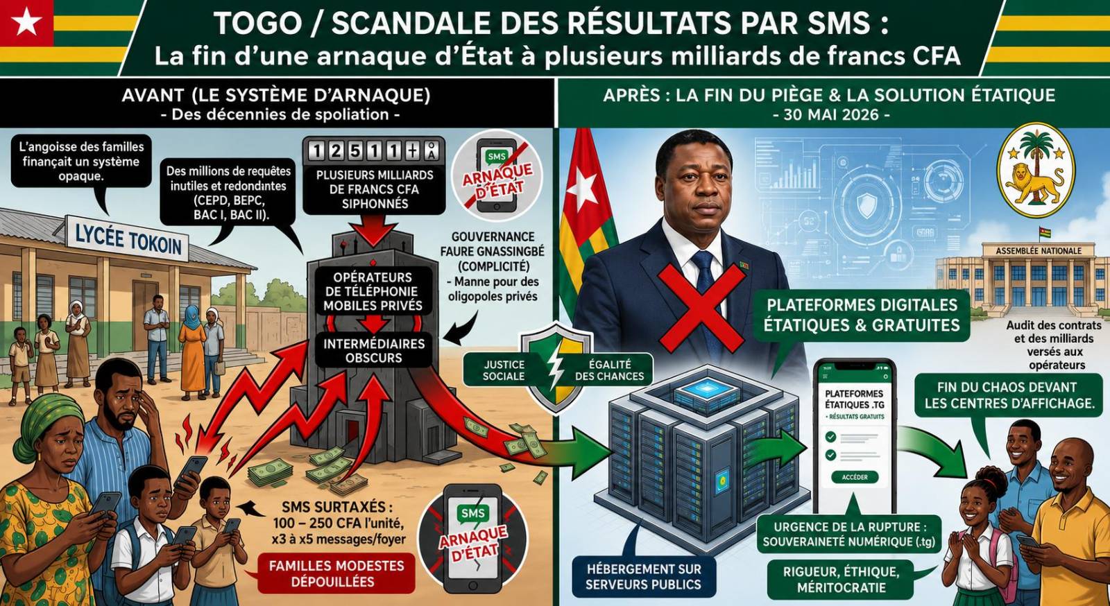 Togo : la fin d&rsquo;une escroquerie d&rsquo;état déguisée en service public