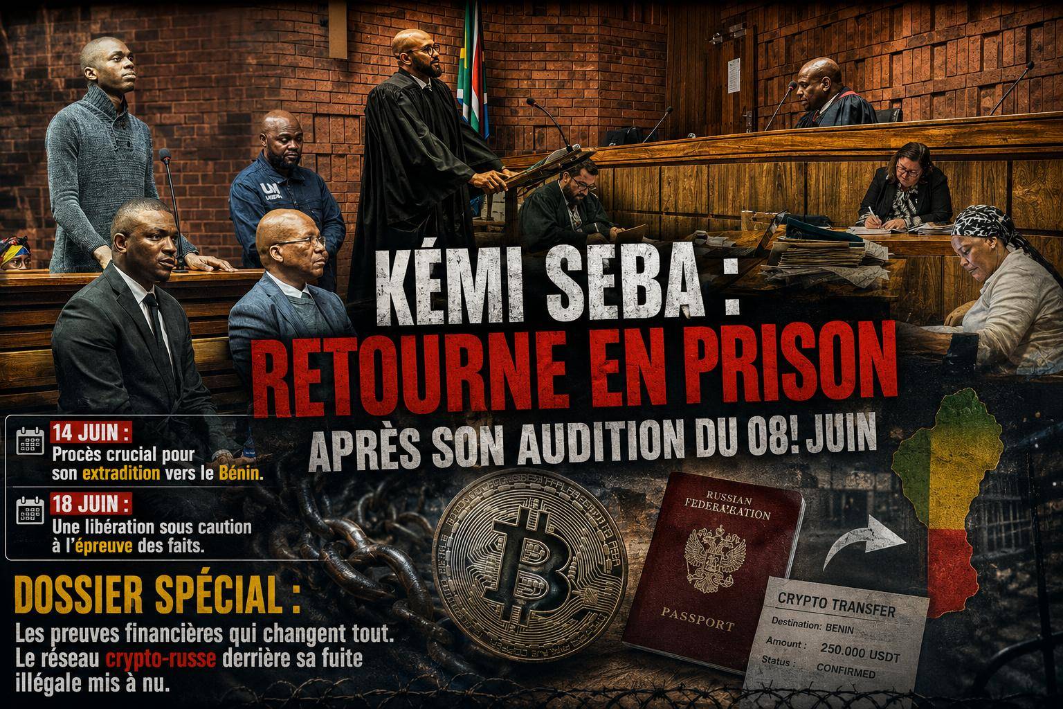 Kemi Seba : la justice sud-africaine repousse sa libération, des cryptomonnaies russes en toile de fond
