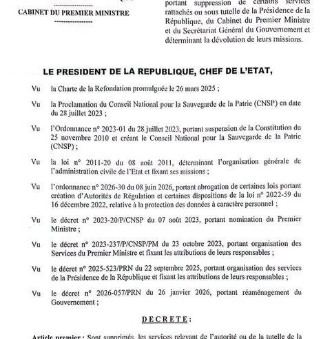 Niger : réorganisation administrative majeure à la présidence et à la primature