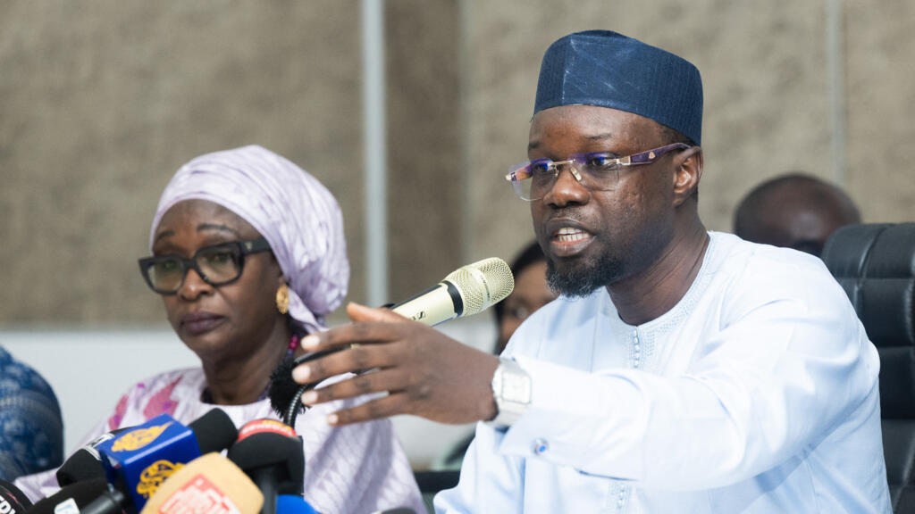 Ousmane Sonko lors de la conférence de presse qu'il a donné à Dakar, mardi 2 juin.