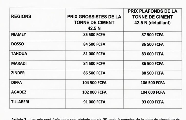 Niger : le plafonnement du prix du ciment, une mesure d&rsquo;urgence aux conséquences incertaines