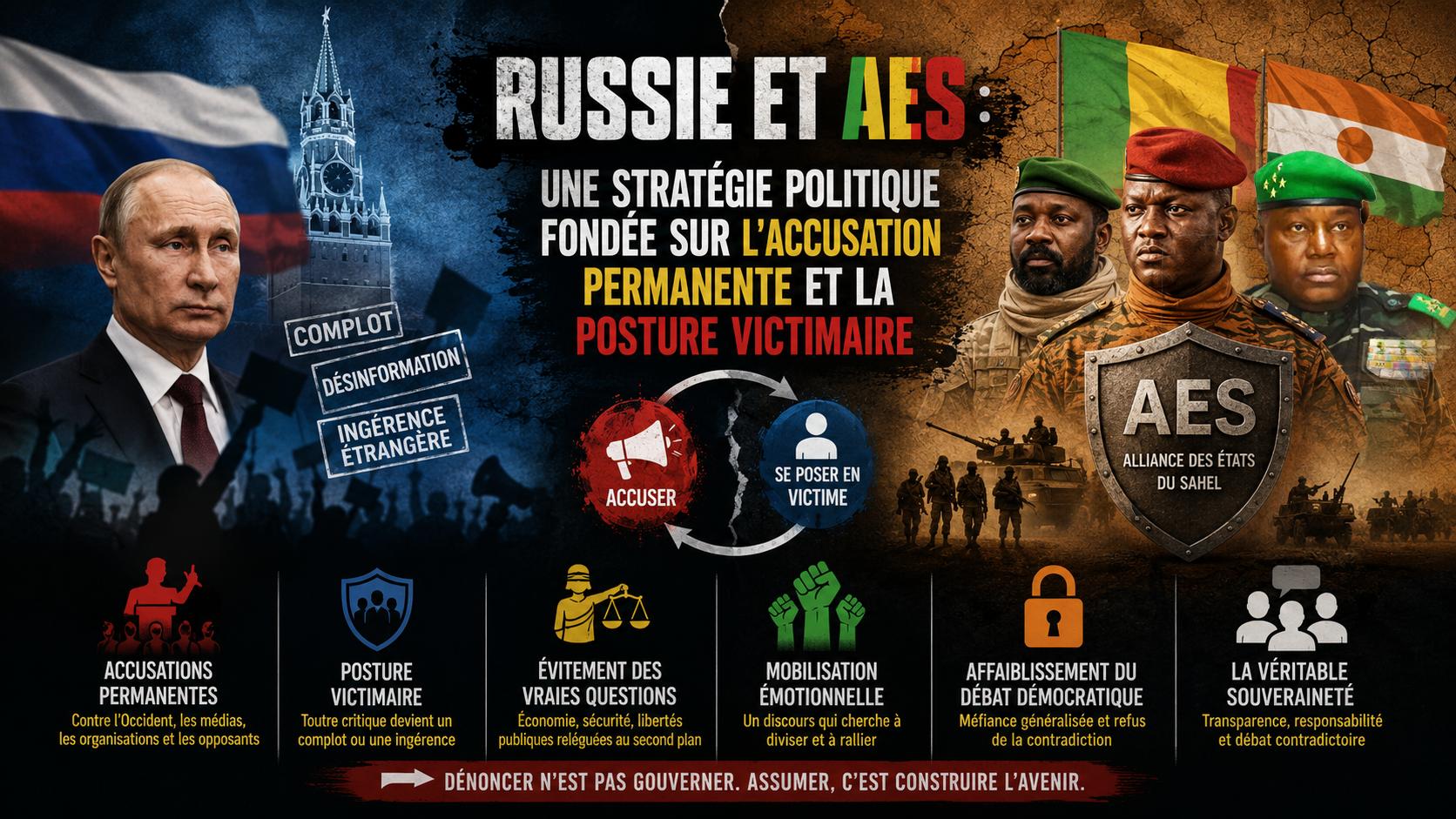 Stratégie politique de la Russie et de l’Alliance des États du Sahel : le recours systématique à l’accusation et au rôle de victime