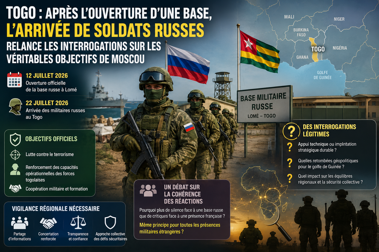 Togo : les soldats russes suscitent le débat sur les alliances militaires en Afrique de l&rsquo;ouest