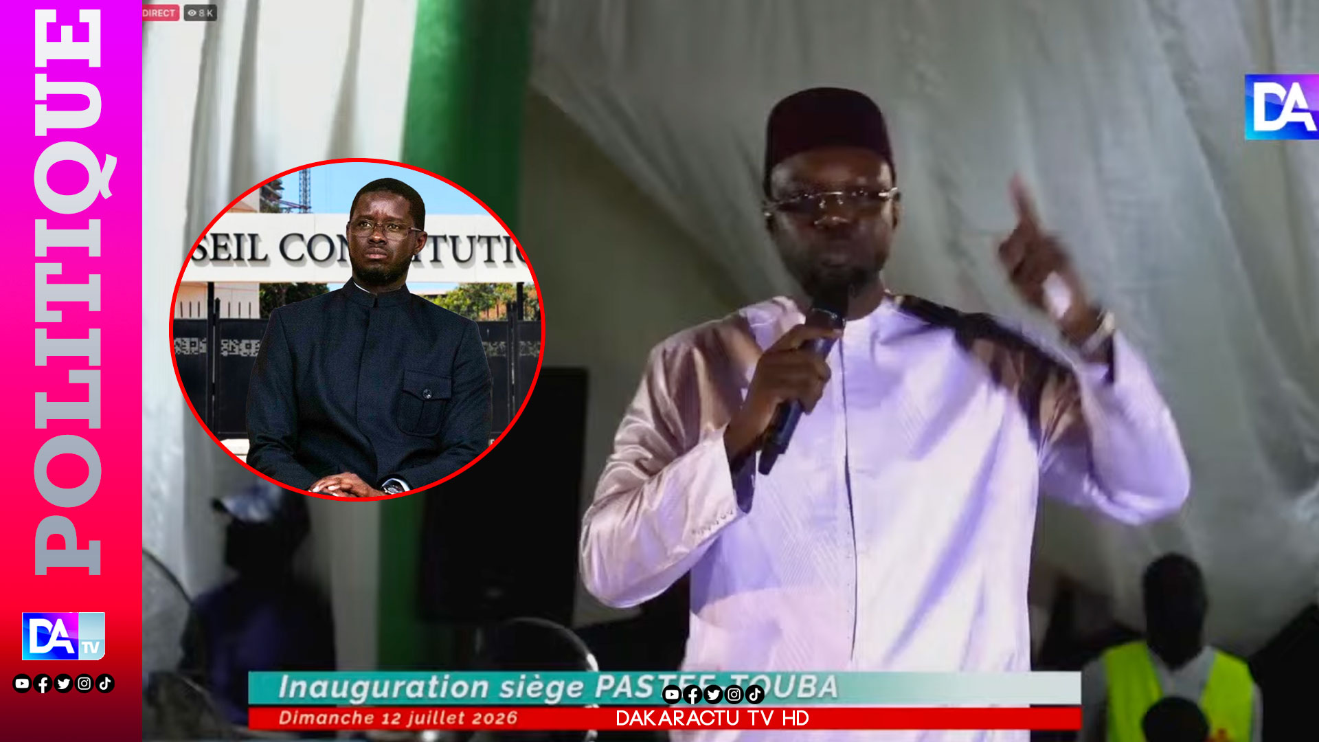 Tension politique au Sénégal : sonko conteste le conseil constitutionnel et critique diomaye faye