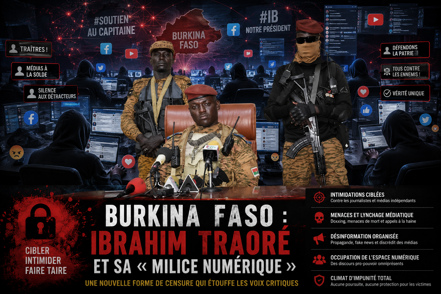 Burkina Faso : l’emprise d&rsquo;une armée virtuelle sur la presse