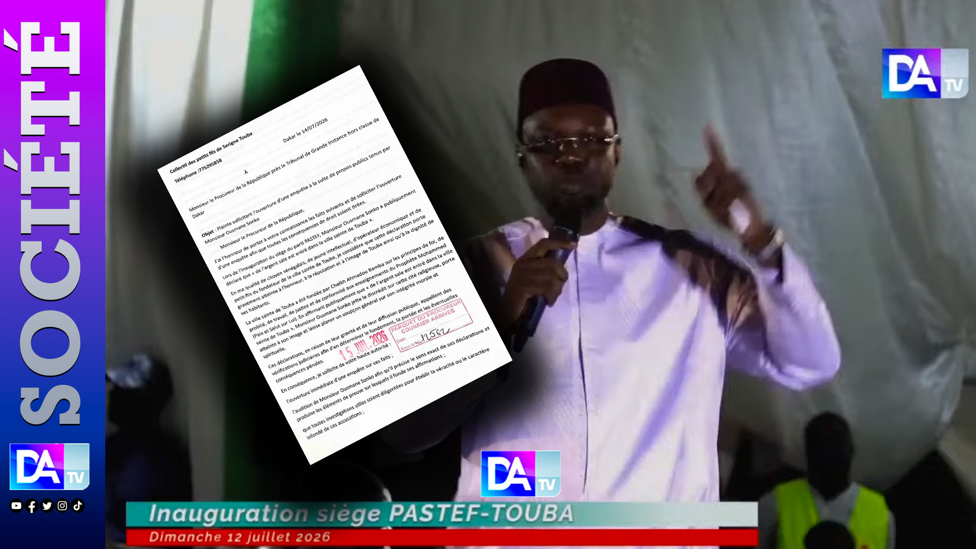 Plainte contre Ousmane Sonko pour des propos sur Touba