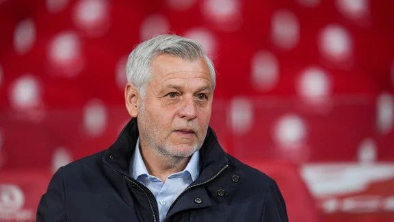 Bruno Genesio, nouvel entraîneur de l'Olympique de Marseille, lors d'une conférence de presse