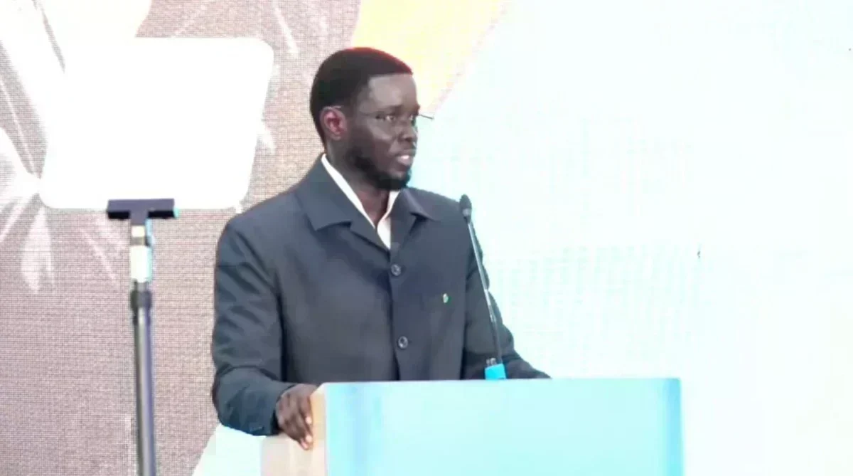 Le président Bassirou Diomaye Faye lors d’un discours solennel