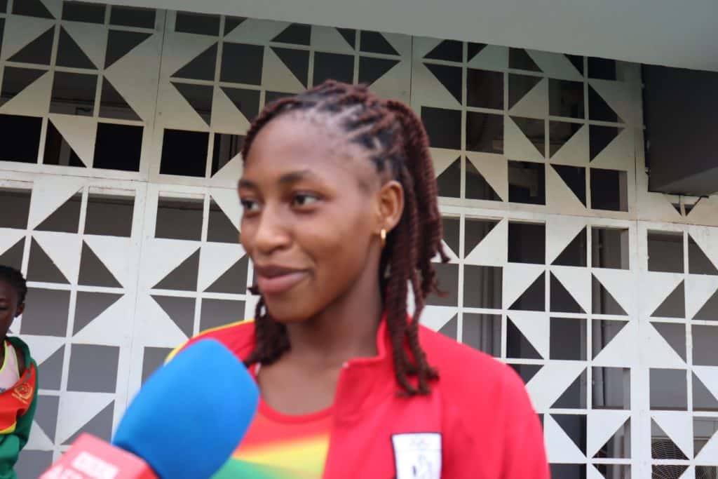 Zalissa Zongo, triple sauteuse burkinabè, lors de sa performance record