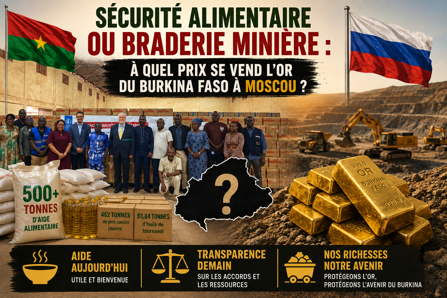 L&rsquo;or du Burkina Faso face aux enjeux d&rsquo;une alliance avec Moscou