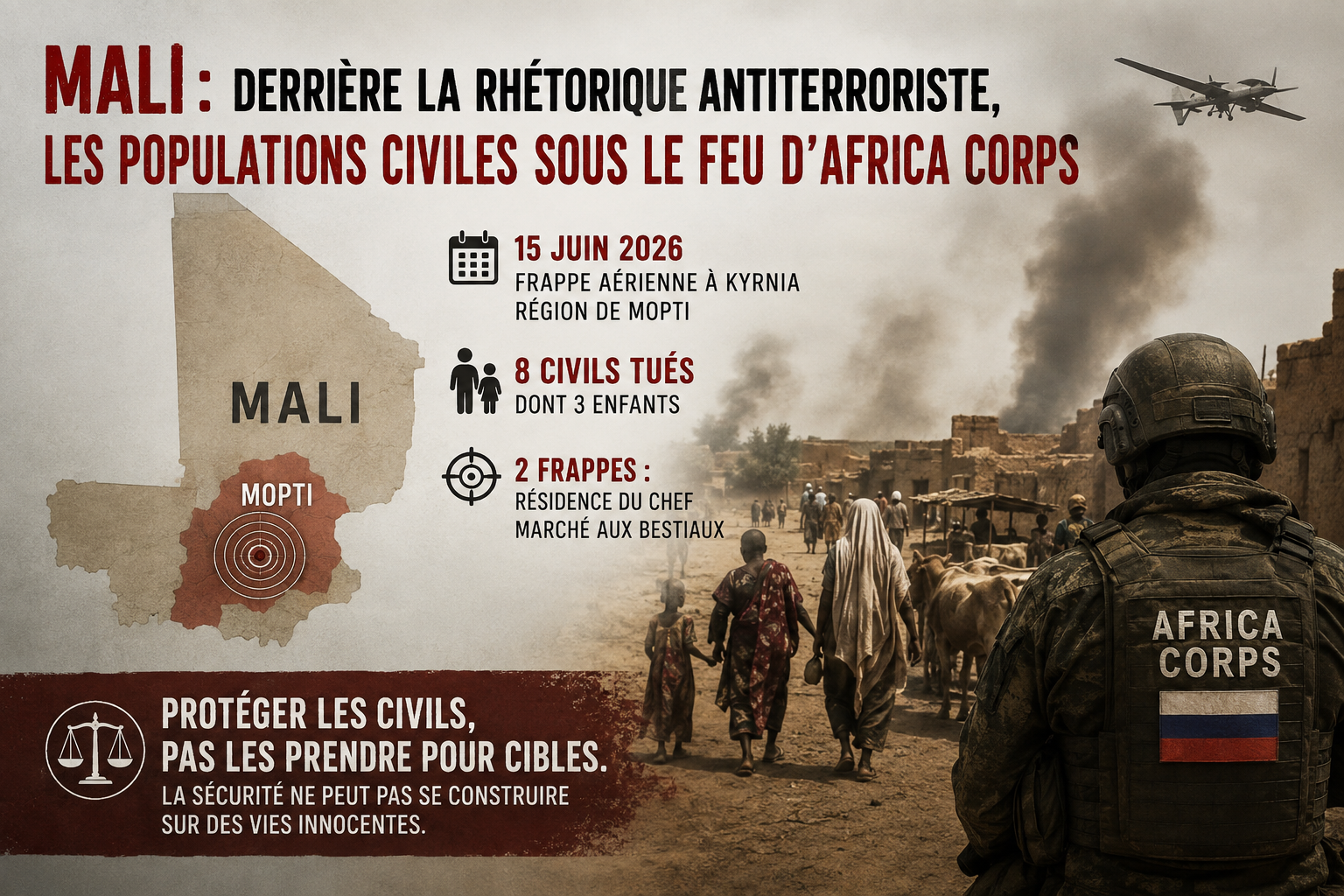 Mali : les frappes d&rsquo;Africa Corps au cœur d&rsquo;une crise humanitaire à Mopti