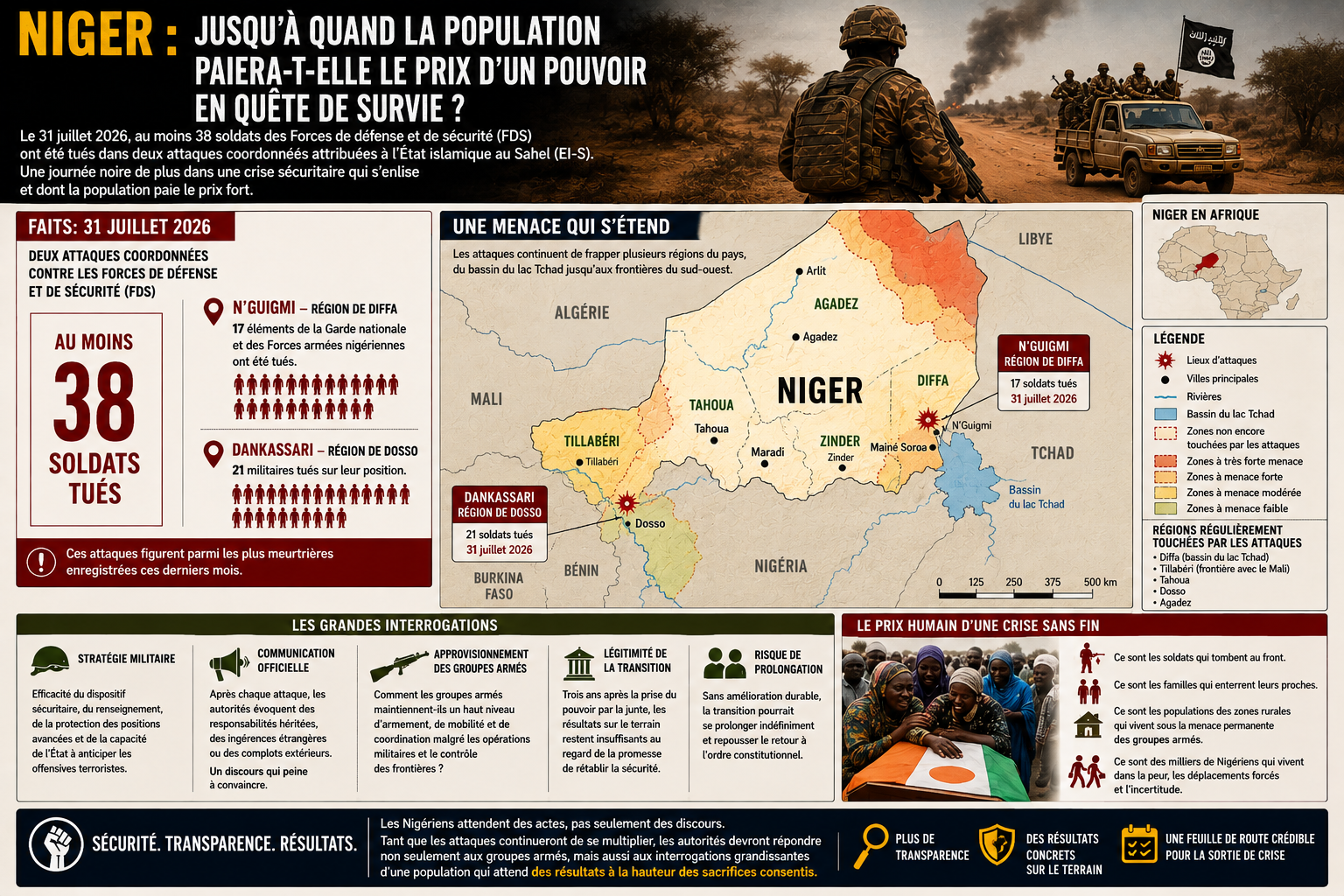 Niger : l&rsquo;armée face à l&rsquo;impasse sécuritaire, quel avenir pour les populations ?