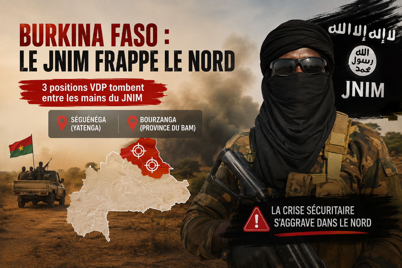 Burkina Faso : le jnim défie les vdp dans le nord, révélant l&rsquo;échec stratégique du pouvoir