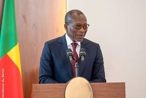 Patrice Talon lors de son investiture en tant que président du Sénat du Bénin
