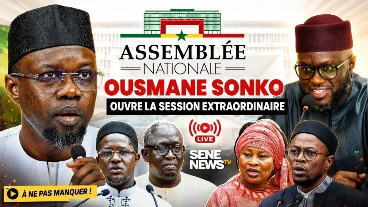 session parlementaire au Sénégal avec Ousmane Sonko en direct